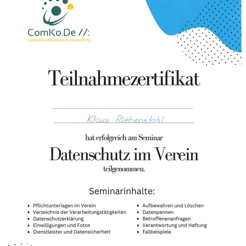 Datenschutz-Seminar Teil II